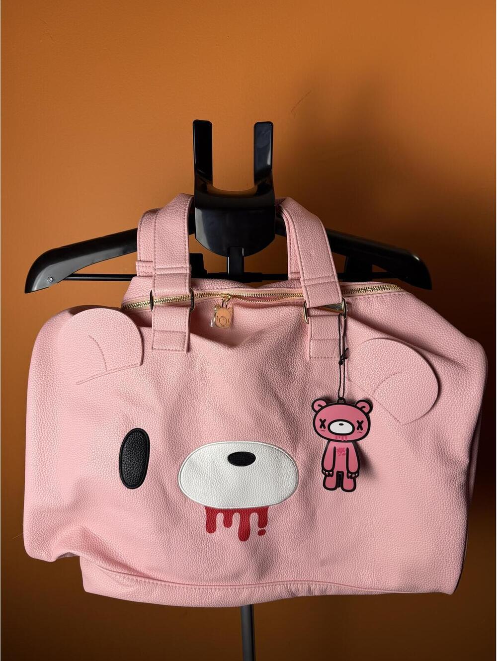 New NWT Gloomy Bear pink Cakeworthy duffel bag gym shoulder purse handbag